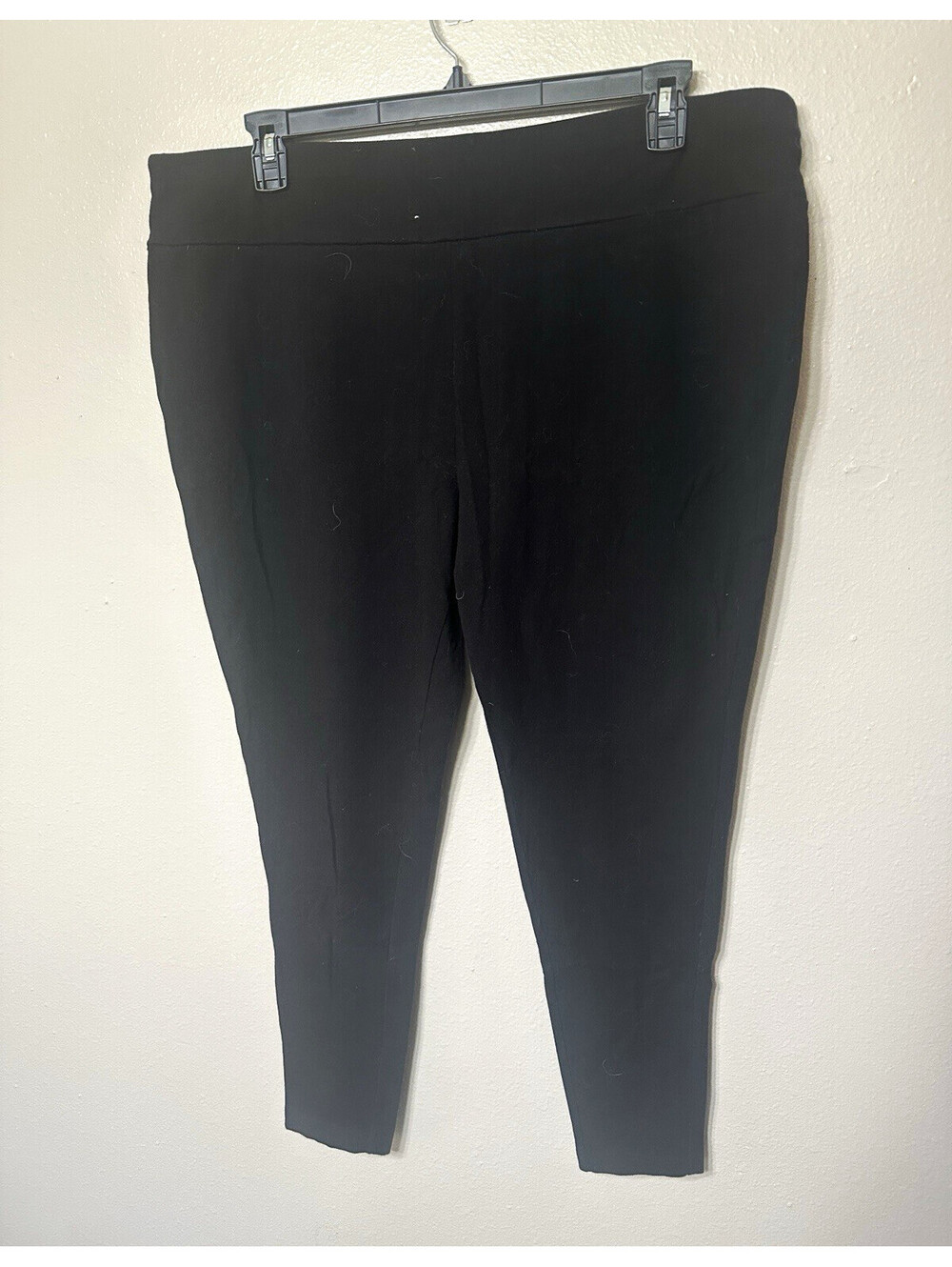 Terra & Sky Women’s Plus Size 20 Black Solid Knit Ankle Leggings